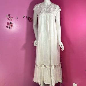 Free People Cutwork Tee Dress white size medium